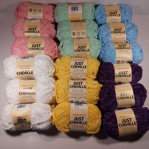 18 SKEINS PREMIER YARNS JUST CHENILLE CHUNKY YARN